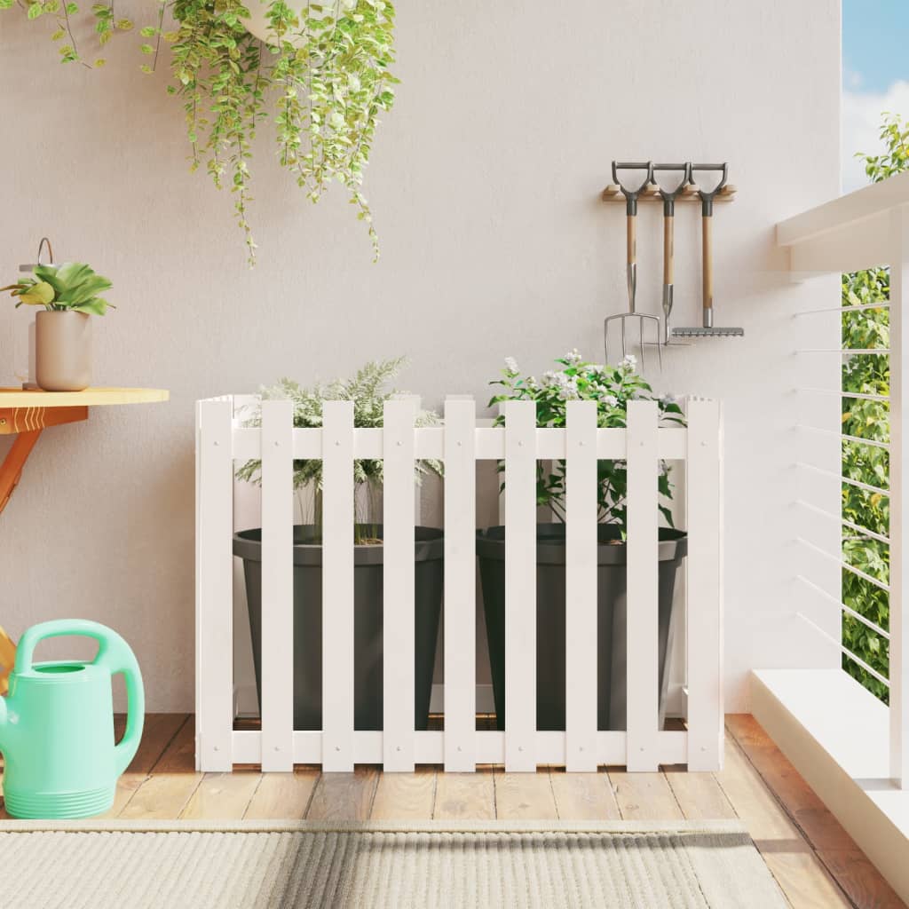 Lit de jardin surélevé avec clôture en bois de pin blanc 100x50x70cm v4342 Vetonek