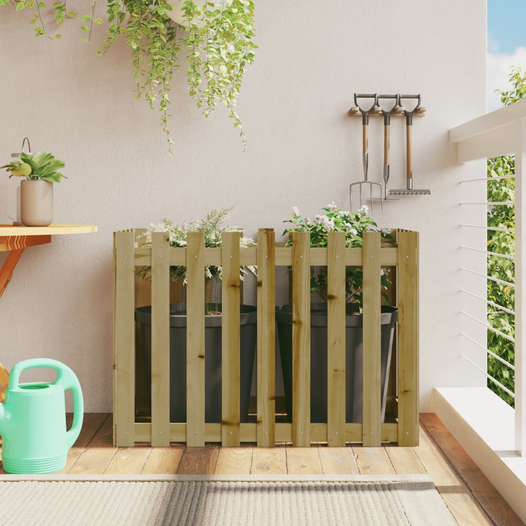 Clôture de jardin surélevée en bois de pin imprégné 100x50x70cm v4373 Vetonek