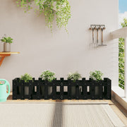 Lit de jardin surélevé avec clôture en bois de pin noir 150x30x30cm v4403 Vetonek