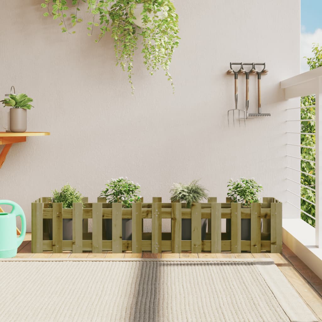 Clôture de jardin surélevée en bois de pin imprégné 150x30x30cm v4427 Vetonek