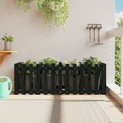 Lit de jardin surélevé avec clôture en bois de pin noir 150x50x50cm v4458 Vetonek