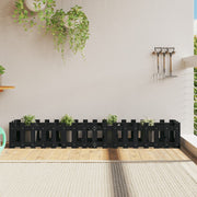 Lit de jardin surélevé avec clôture en bois de pin noir 200x30x30cm v4557 Vetonek