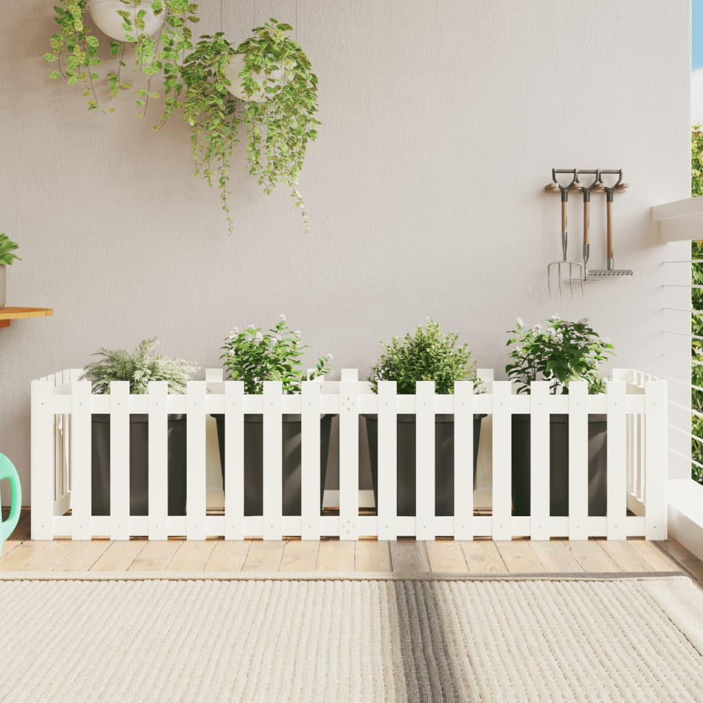 Lit de jardin surélevé avec clôture en bois de pin blanc 200x50x50cm v4595 Vetonek