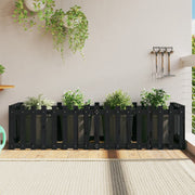 Lit de jardin surélevé avec clôture en bois de pin noir 200x50x50cm v4601 Vetonek