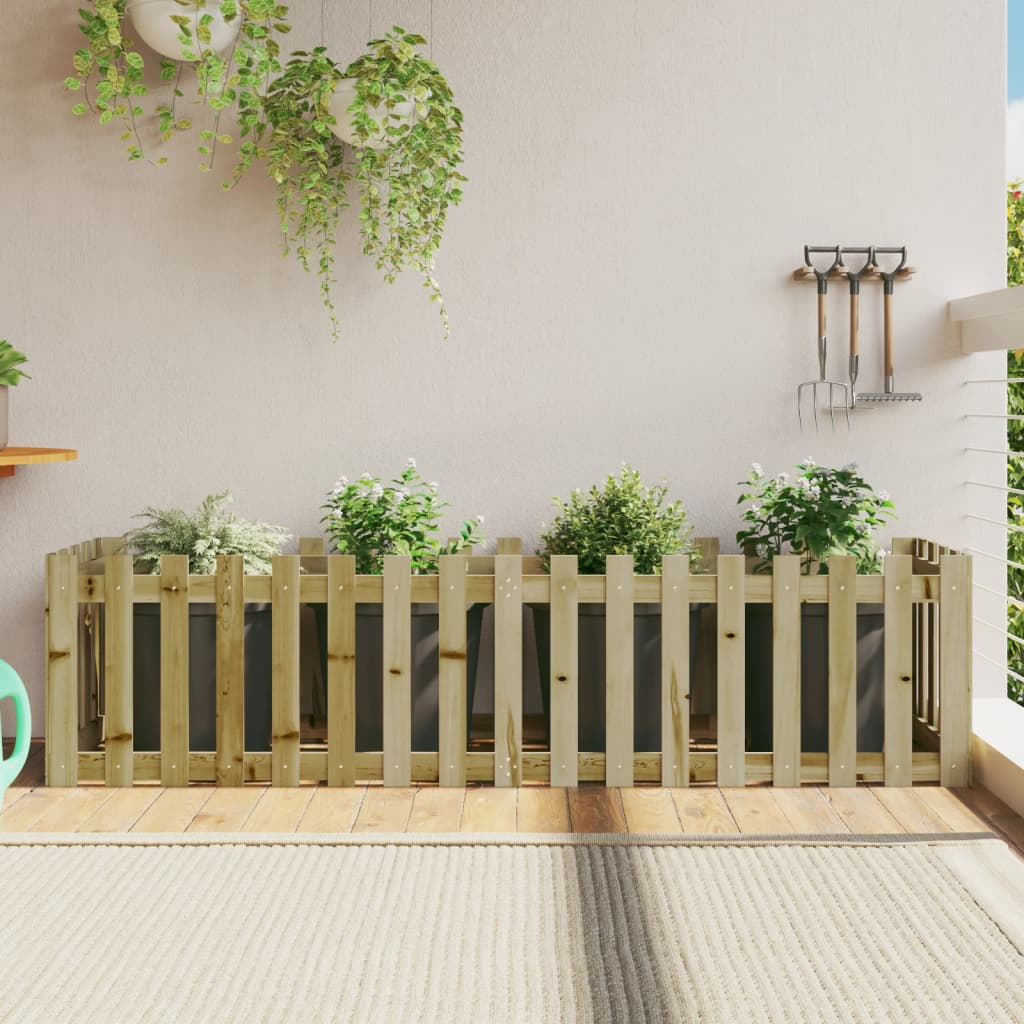 Clôture de jardin surélevée en bois de pin imprégné 200x50x50cm v4625 Vetonek