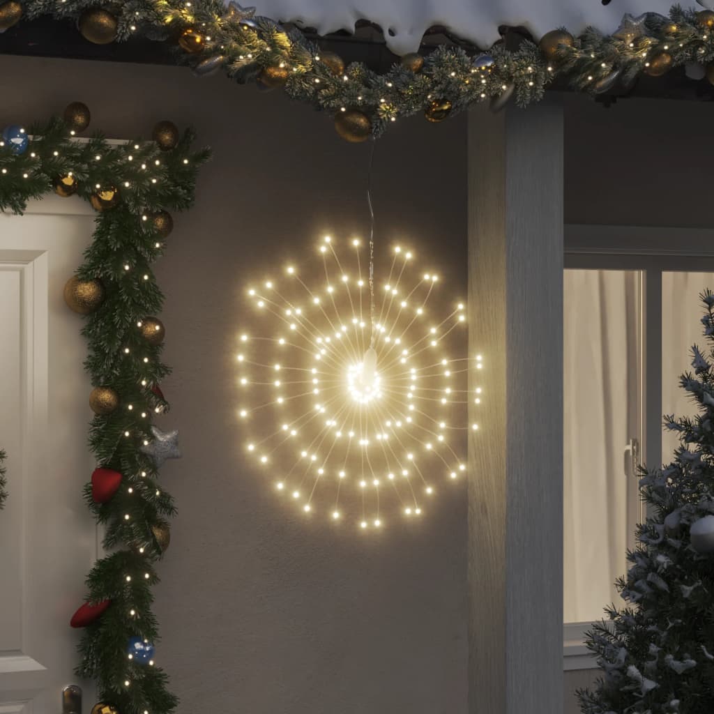 Vetonek Luces de Navidad de estrellas 4 uds 140 LED blanco cálido 17 cm