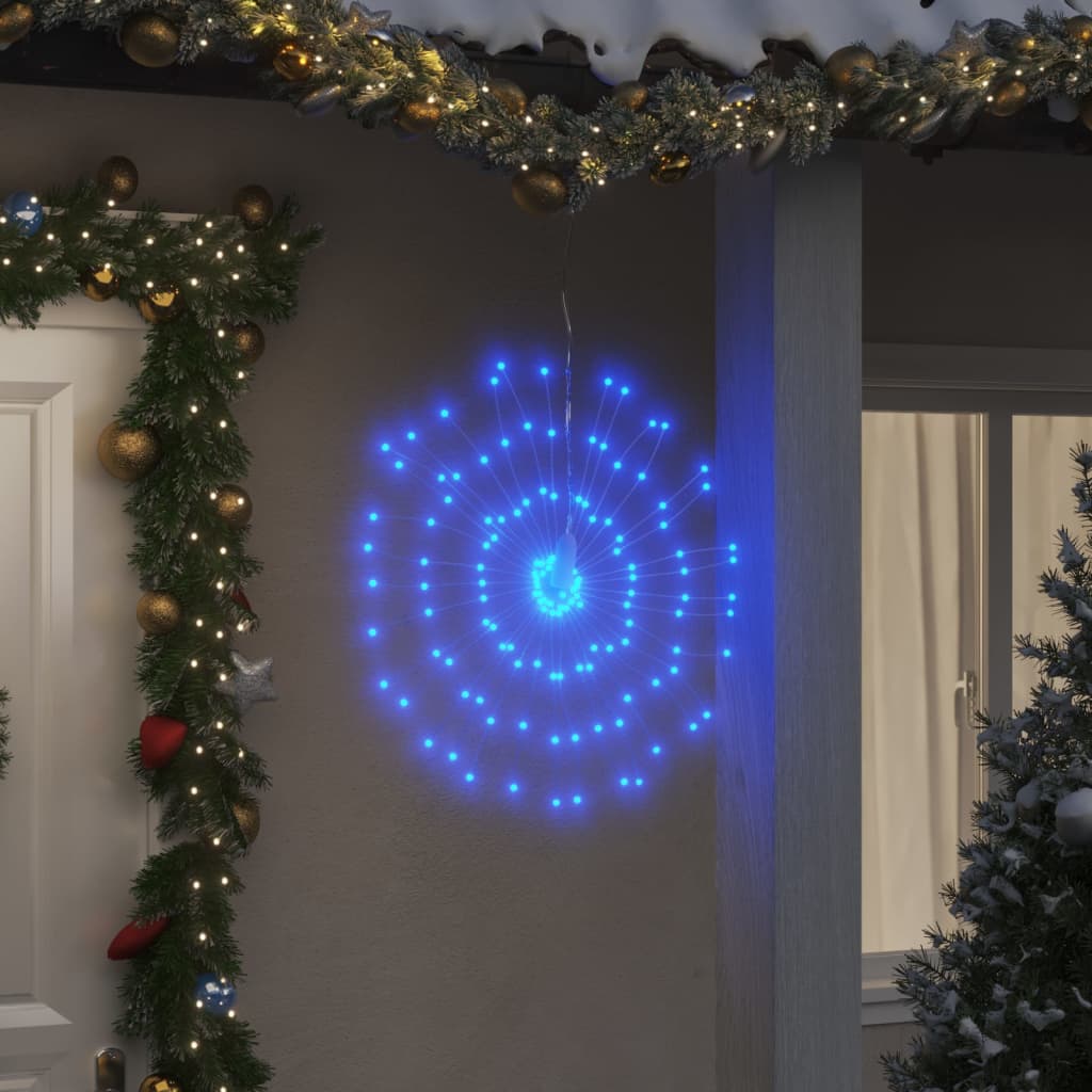 Vetonek Luces de Navidad de estrellas 140 LED azul 17 cm