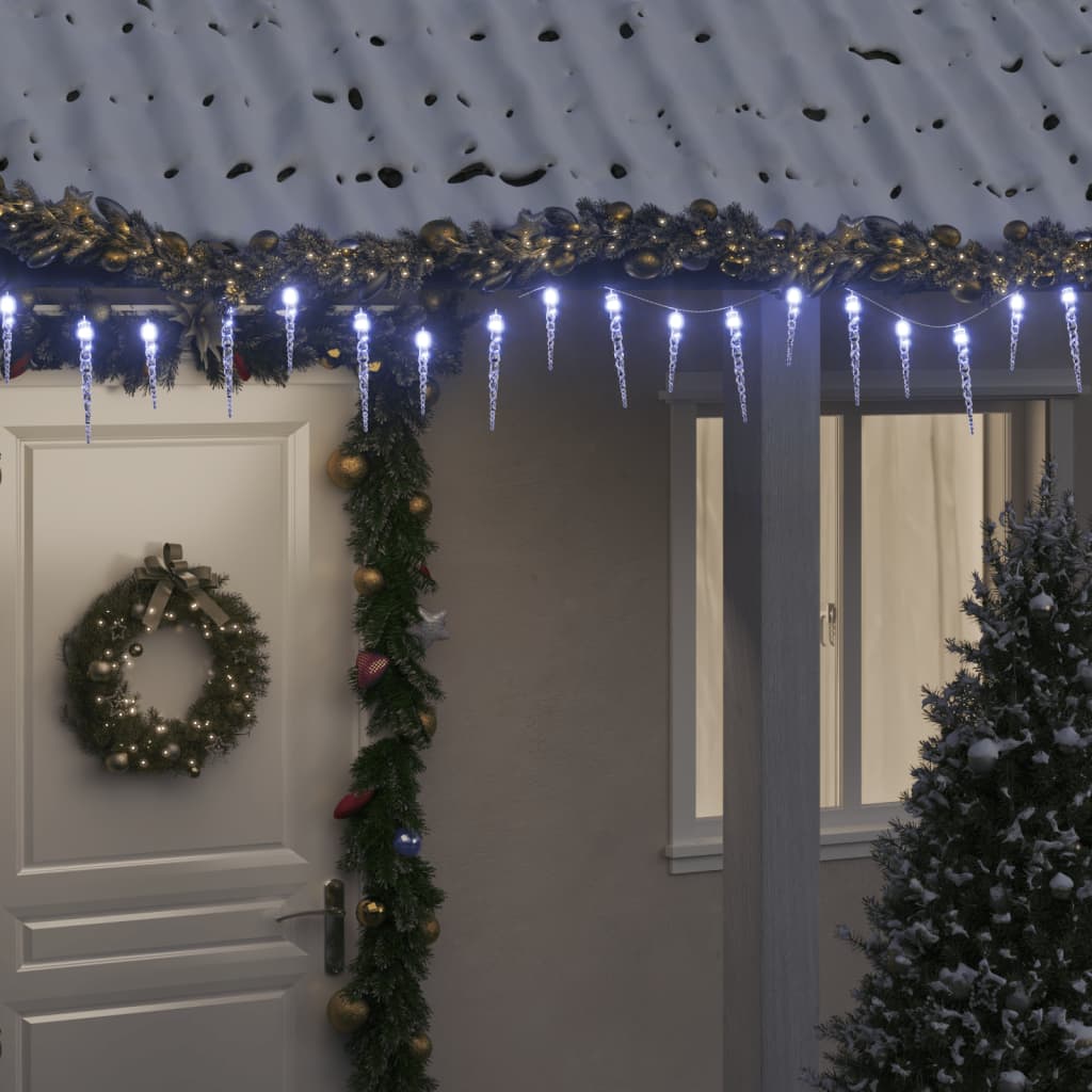 Vetonek Luces carámbano Navidad 200 LED blanco frío acrílico PVC 20 m