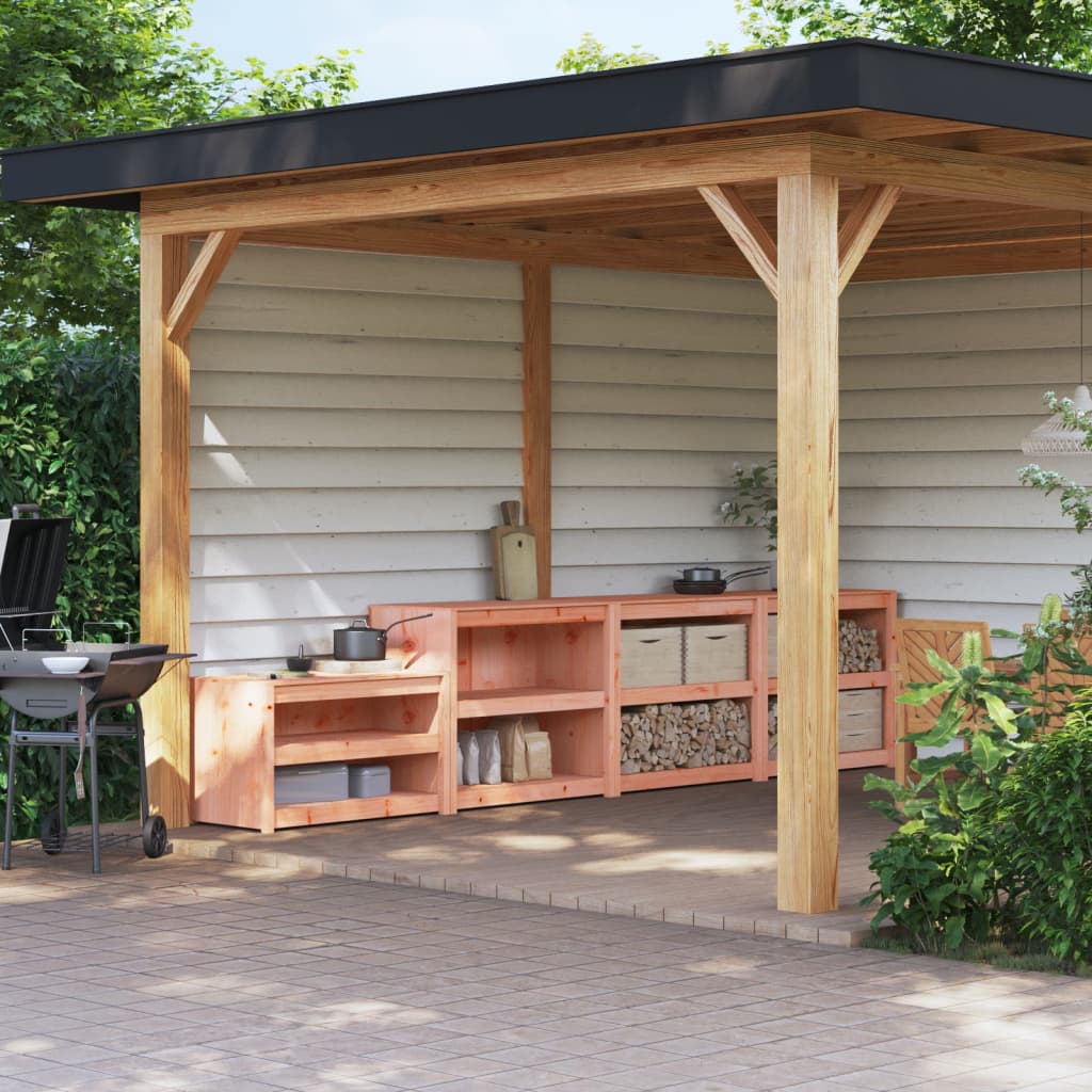 Muebles de cocina exterior 3 pzas madera maciza abeto douglas v5455 Vetonek