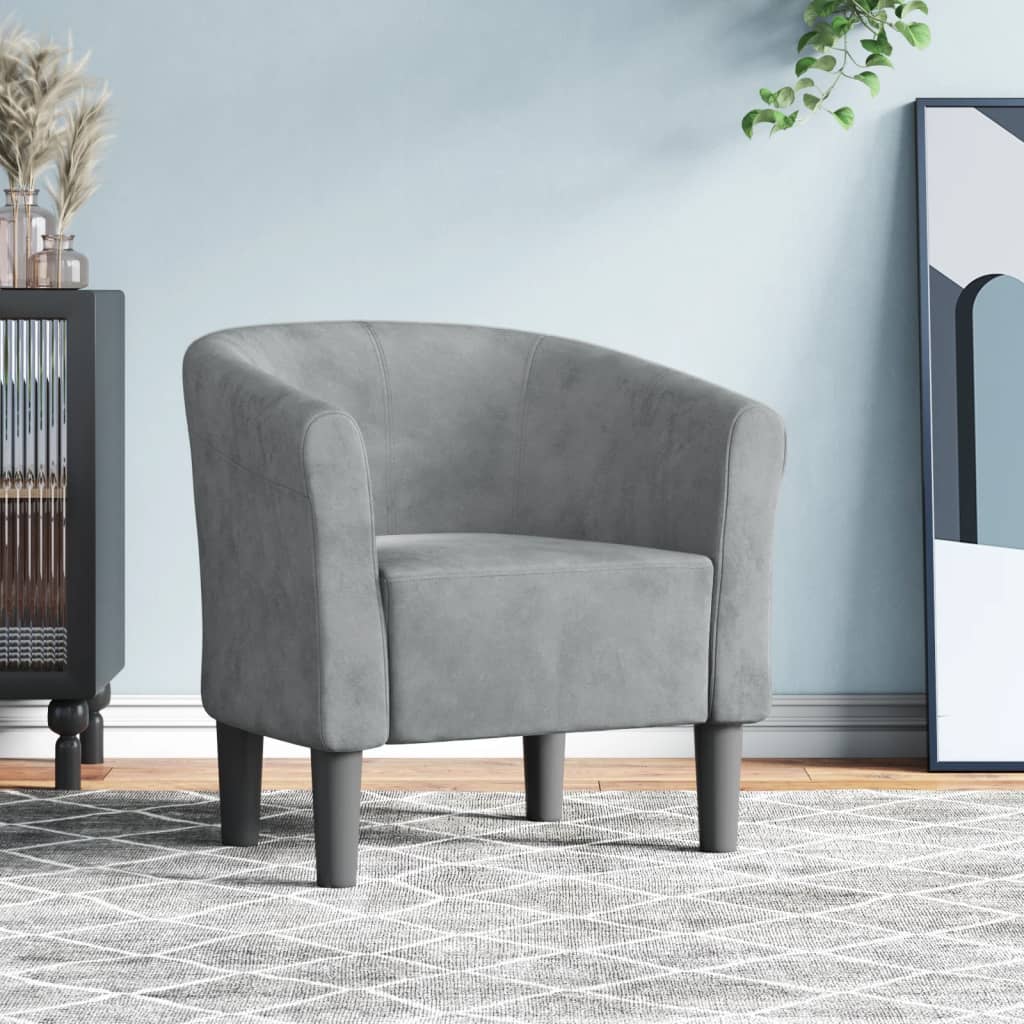 Vetonek Sillón de terciopelo gris oscuro