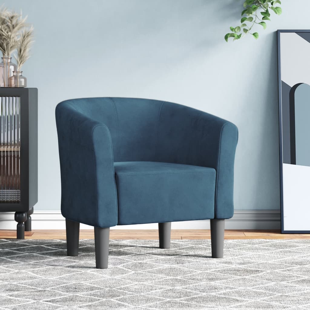 Vetonek Sillón de terciopelo azul oscuro