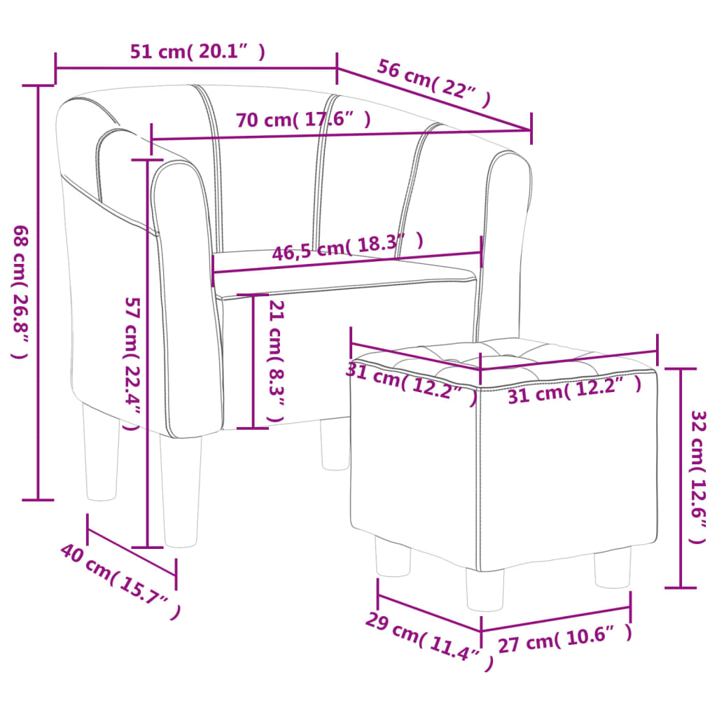 Tabouret en velours rose