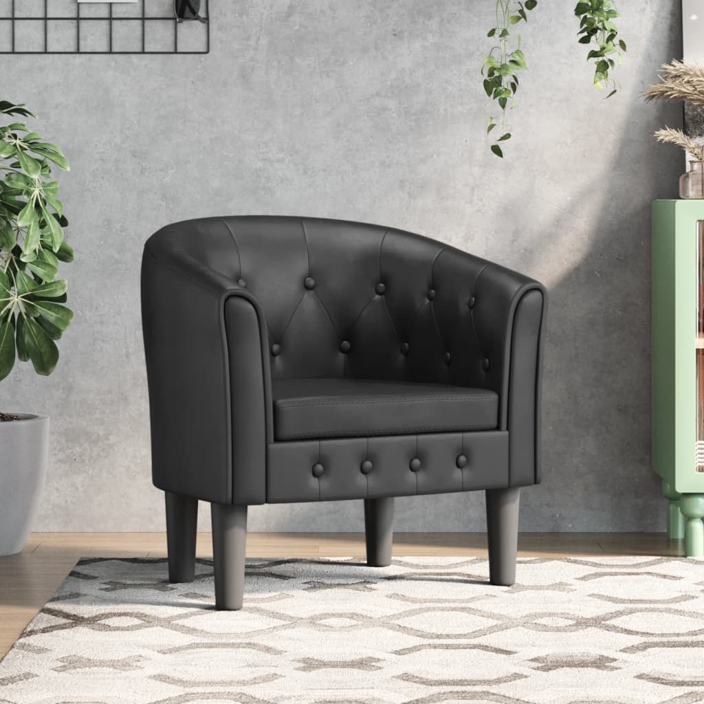 Vetonek Sillón cuero sintético negro