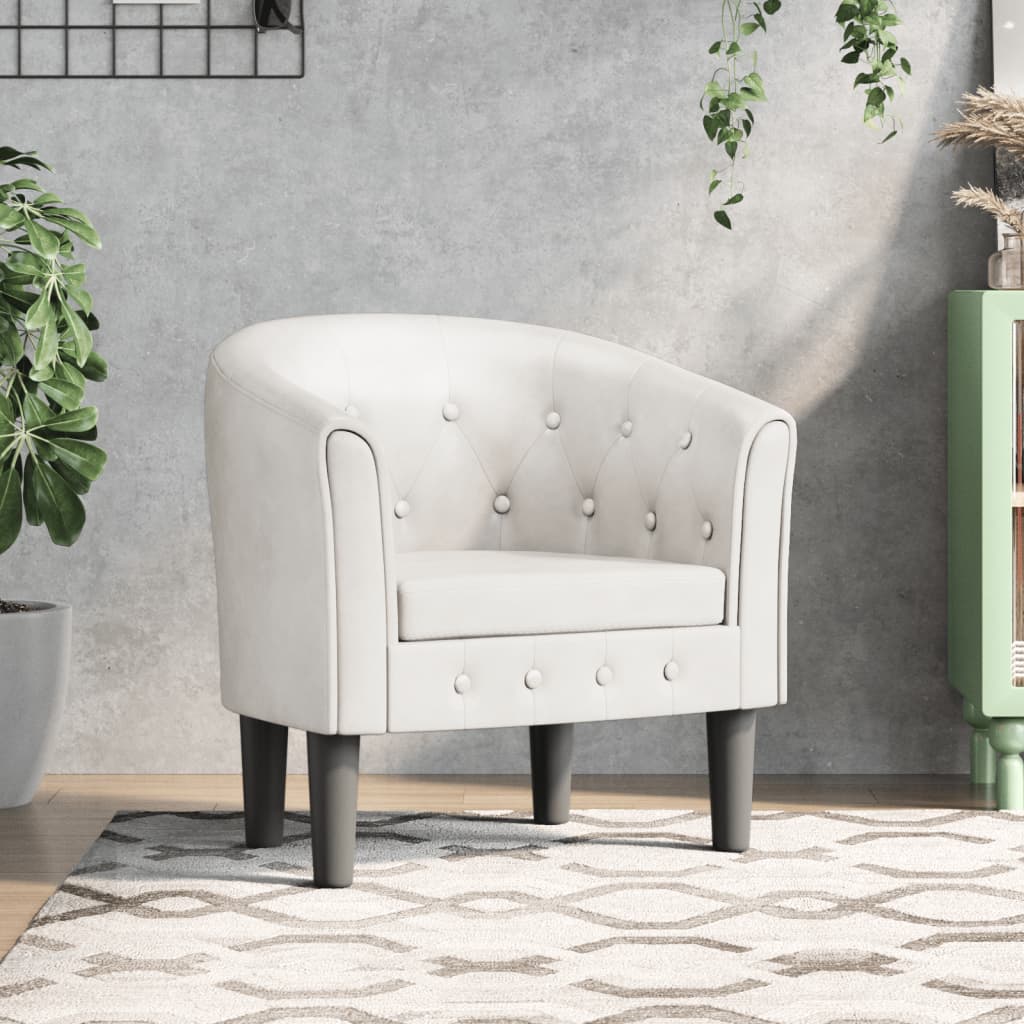 Vetonek Sillón cuero sintético blanco