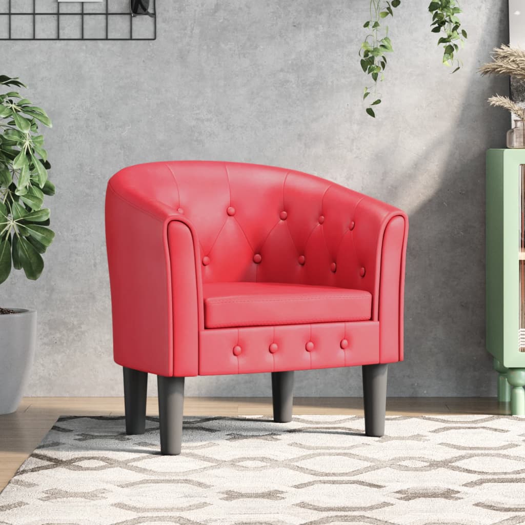 Vetonek Sillón cuero sintético rojo