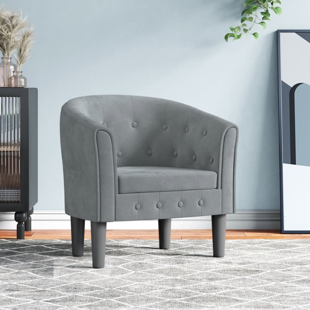 Vetonek Sillón de terciopelo gris oscuro