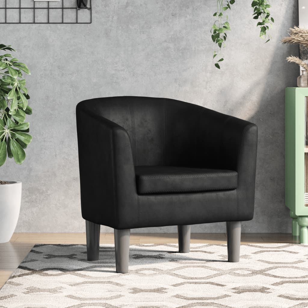 Vetonek Sillón cuero sintético negro