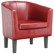 Red synthetic leather armchair V6612 Vetonek