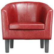 Red synthetic leather armchair V6612 Vetonek