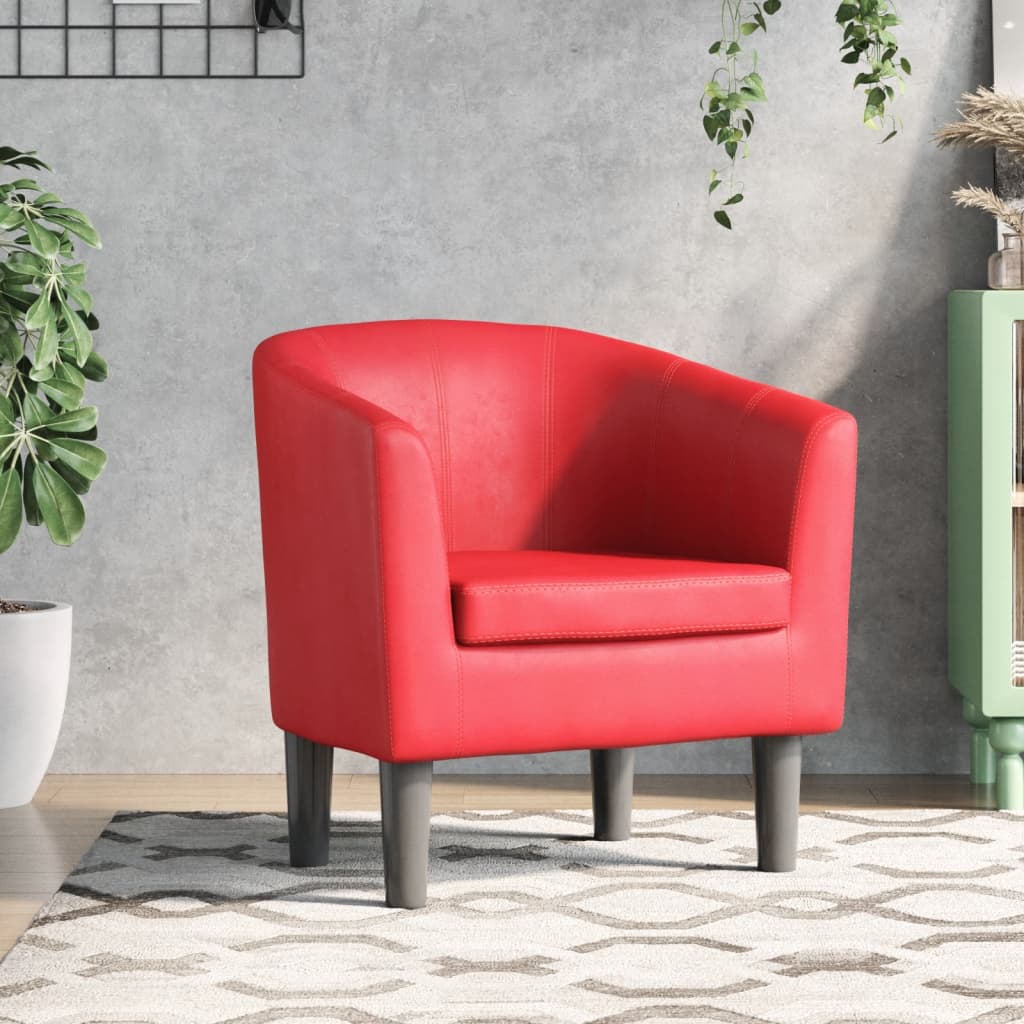 Vetonek Sillón cuero sintético rojo