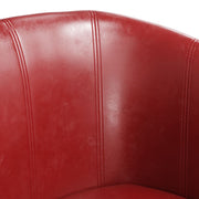 Cube design armchair with footrest red synthetic leather V6674 Vetonek