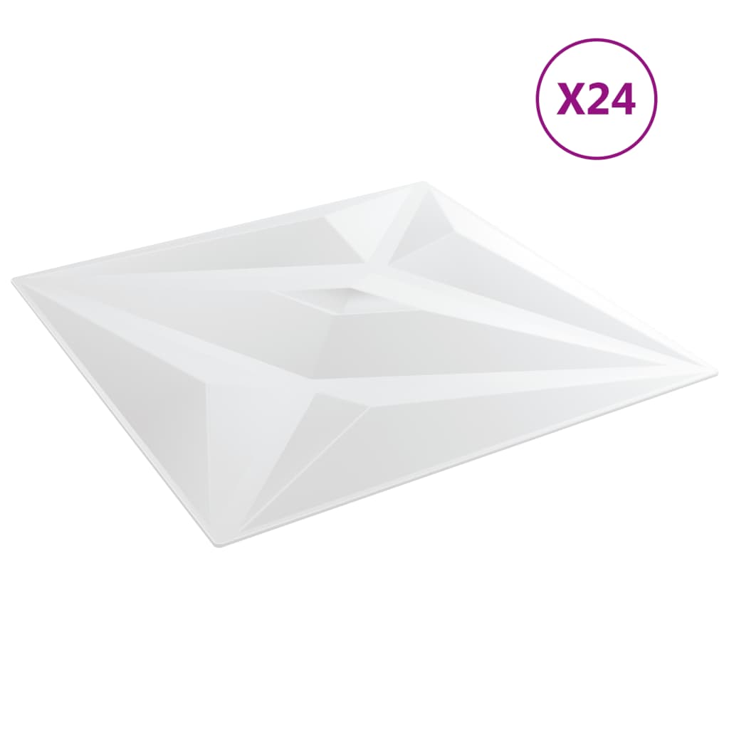 Paneles de pared 24 uds XPS estrella blanco 50x50 cm 6 m² vidaXL