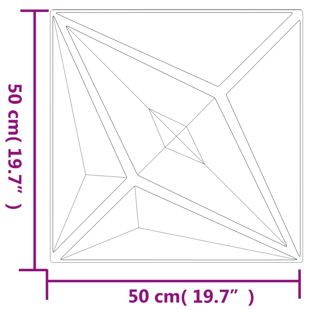 Paneles de pared 24 uds XPS estrella blanco 50x50 cm 6 m² vidaXL