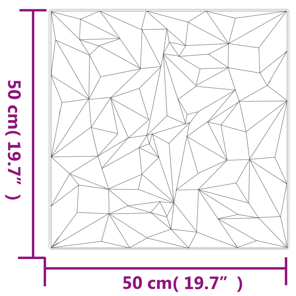 Paneles de pared 24 uds XPS amatista negro 50x50 cm 6 m² vidaXL