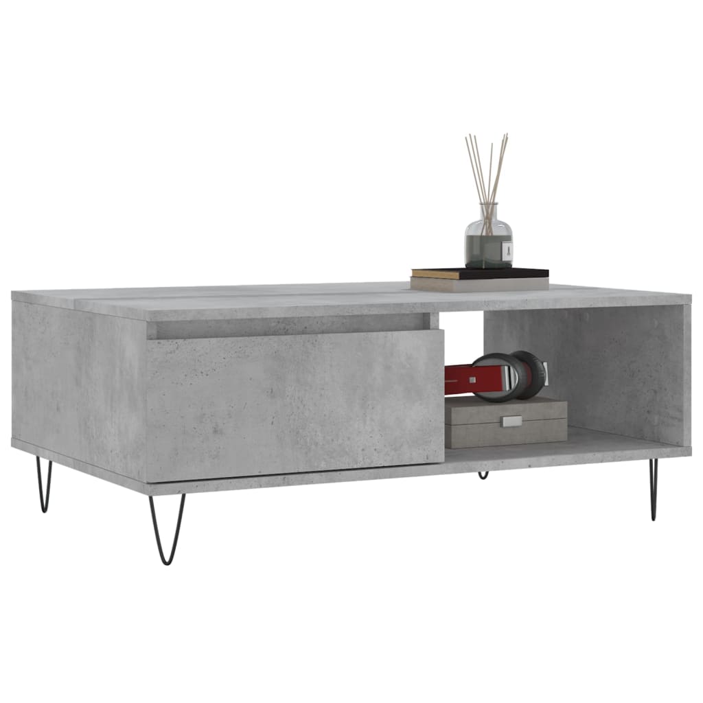 Gray Engineering Wood Center Table 90x60x35 cm