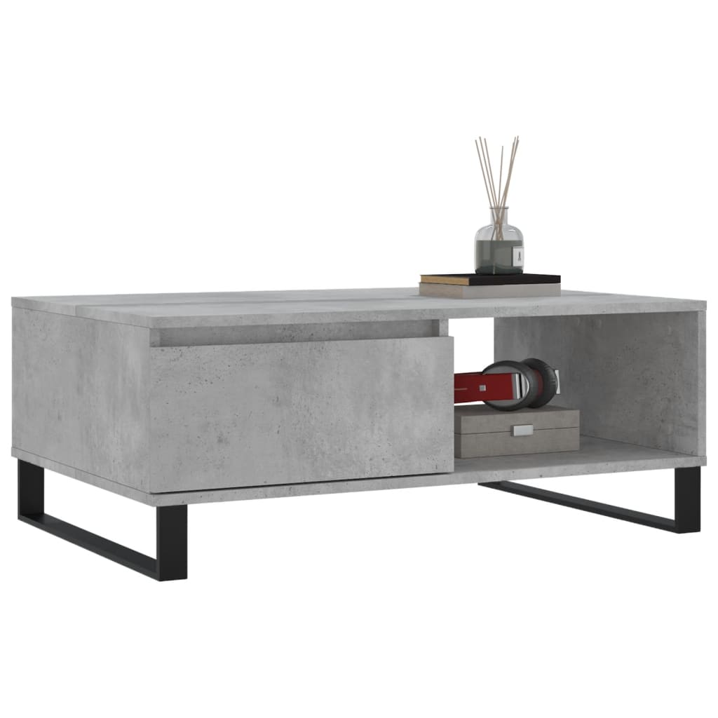 Gray Engineering Wood Center Table 90x60x35 cm