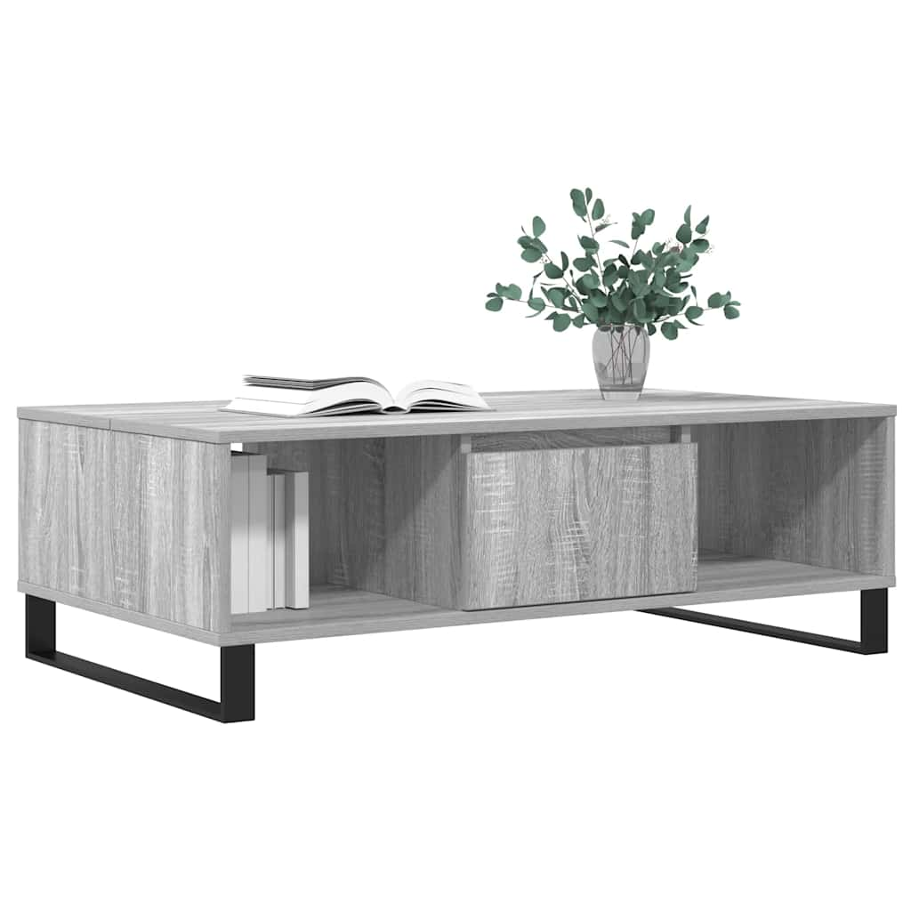 Mesa de centro madera de ingeniería gris Sonoma 104x60x35 cm