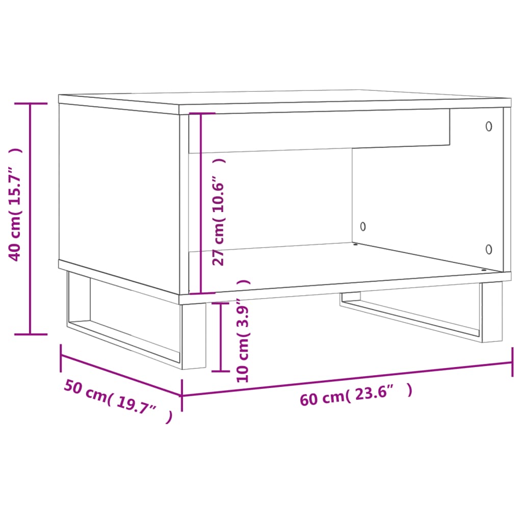 Gray Engineering Wood Center Table 60x50x40 cm