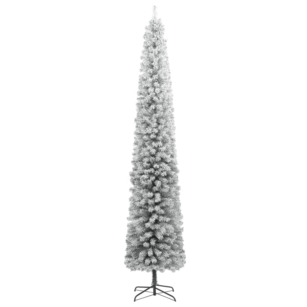 Árbol navidad estrecho con soporte y nieve artificial pvc 300cm v3030 Vetonek