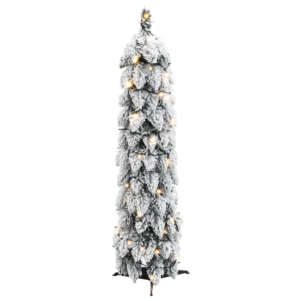 Árbol de navidad artificial iluminado con 45 led y nieve 90 cm v3115 - Vetonek