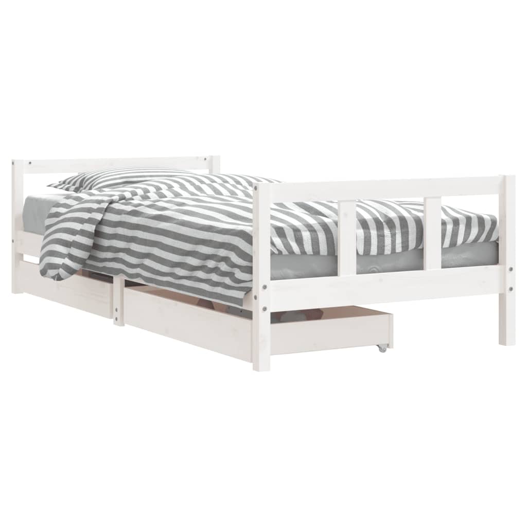 Estructura cama niños con cajones madera pino blanco 90x200 cm vidaXL