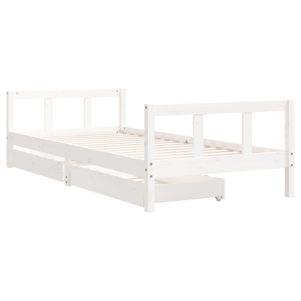 Estructura cama niños con cajones madera pino blanco 90x200 cm vidaXL