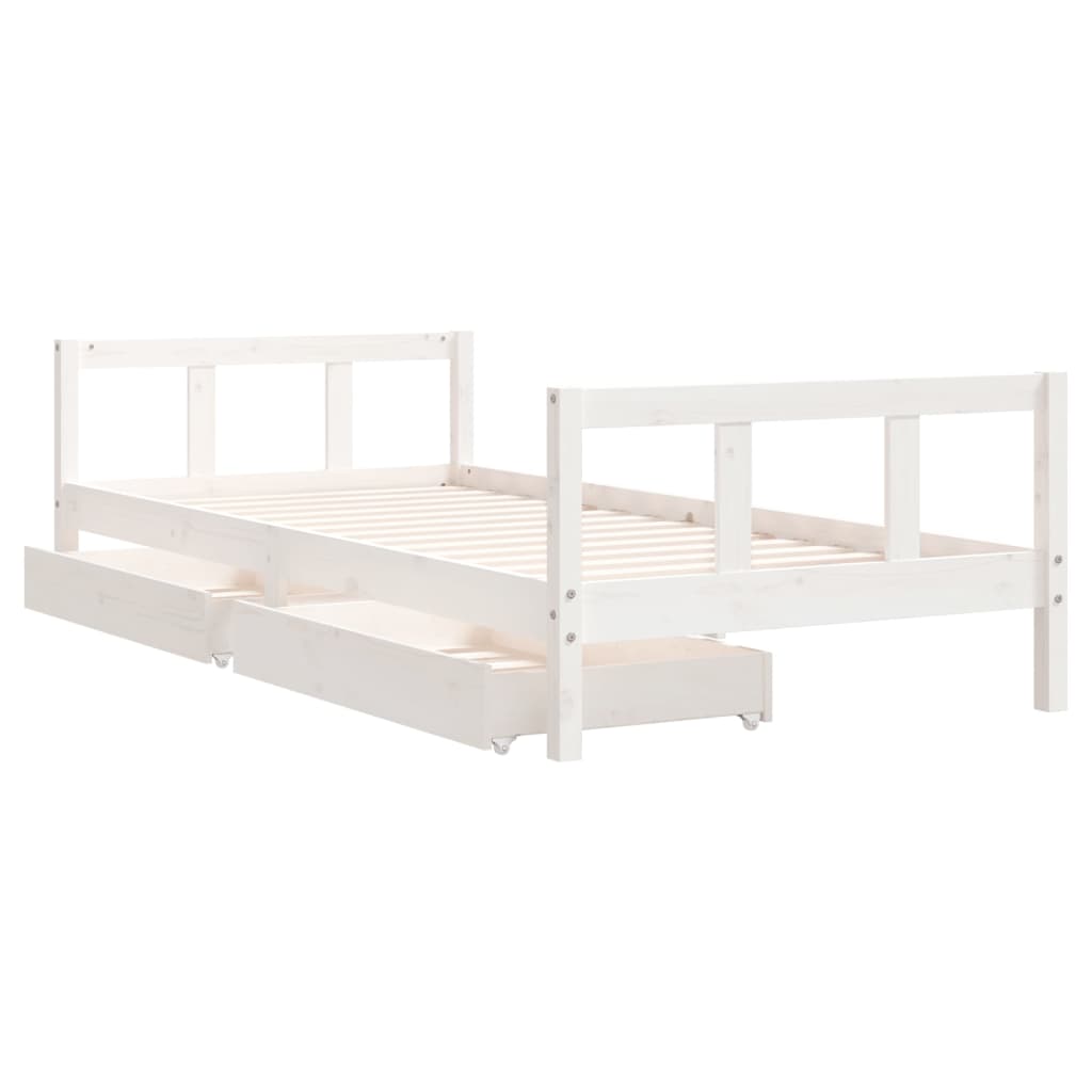 Estructura cama niños con cajones madera pino blanco 90x200 cm vidaXL