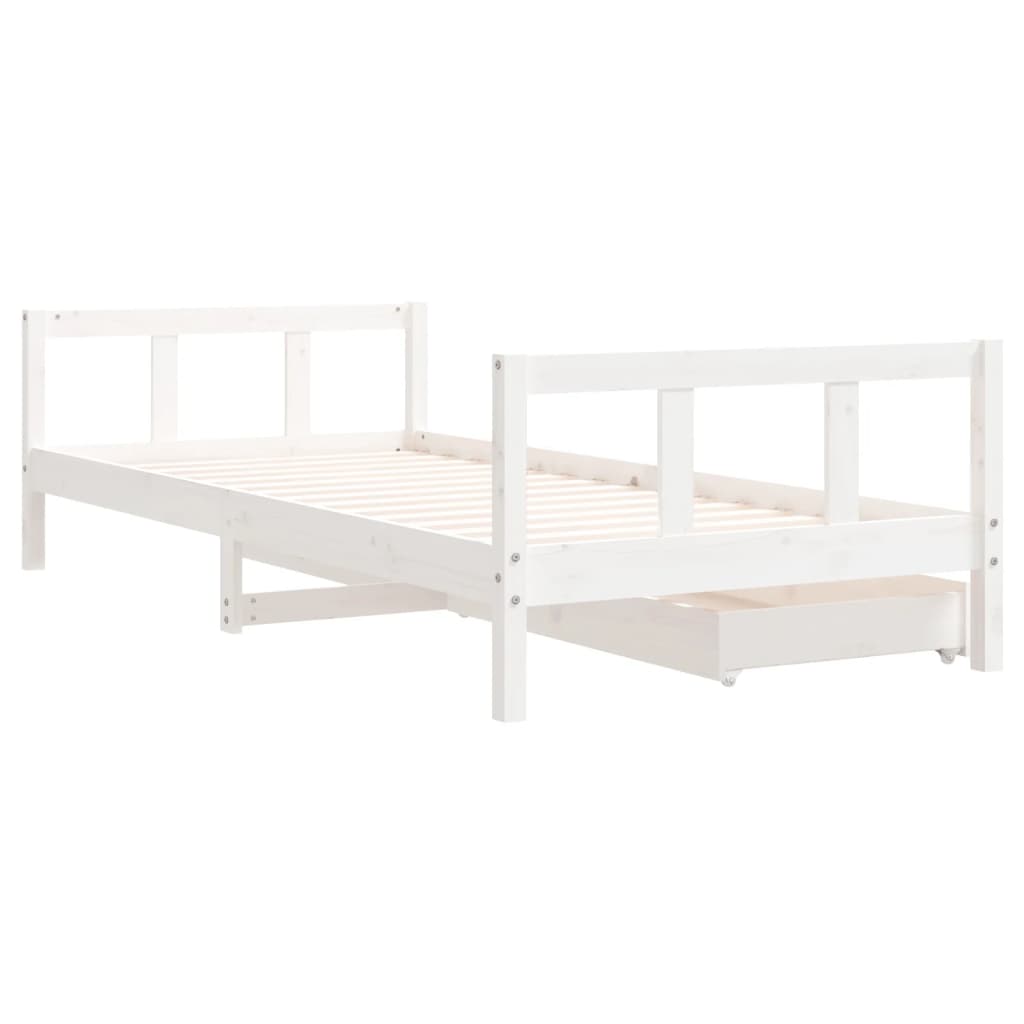 Estructura cama niños con cajones madera pino blanco 90x200 cm vidaXL