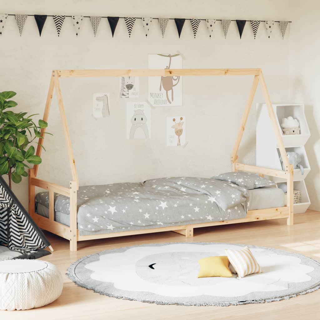 Vetonek Estructura de cama para niños madera maciza de pino 80x200 cm