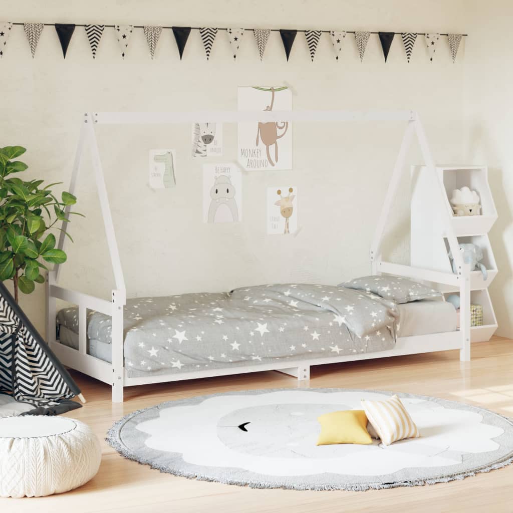 Vetonek Estructura de cama para niños madera de pino blanco 80x200 cm