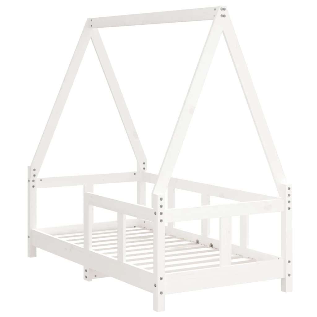 Structure du lit pour bois de pin blanc 70x140 cm