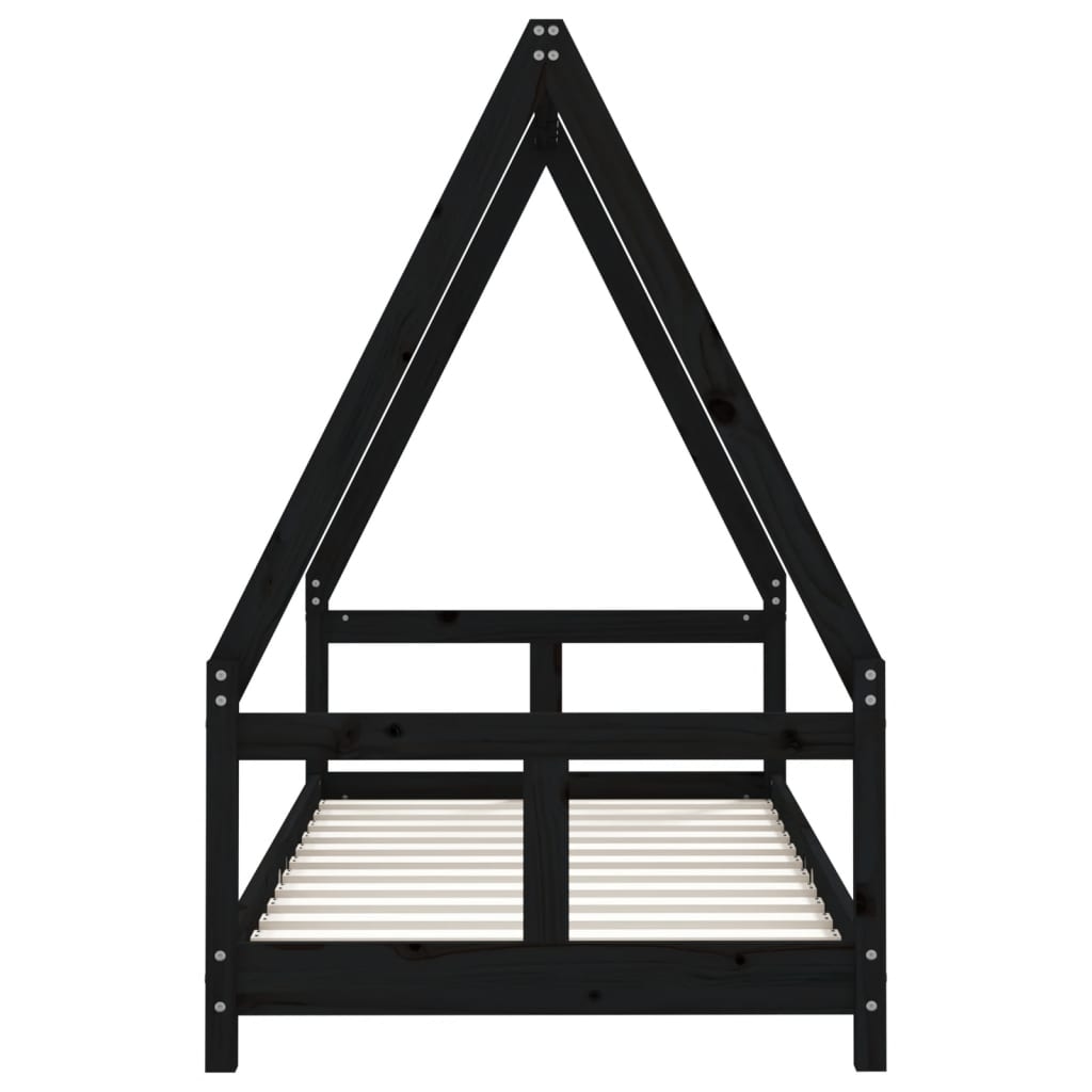 Estructura de cama para niños madera de pino negro 80x160 cm vidaXL