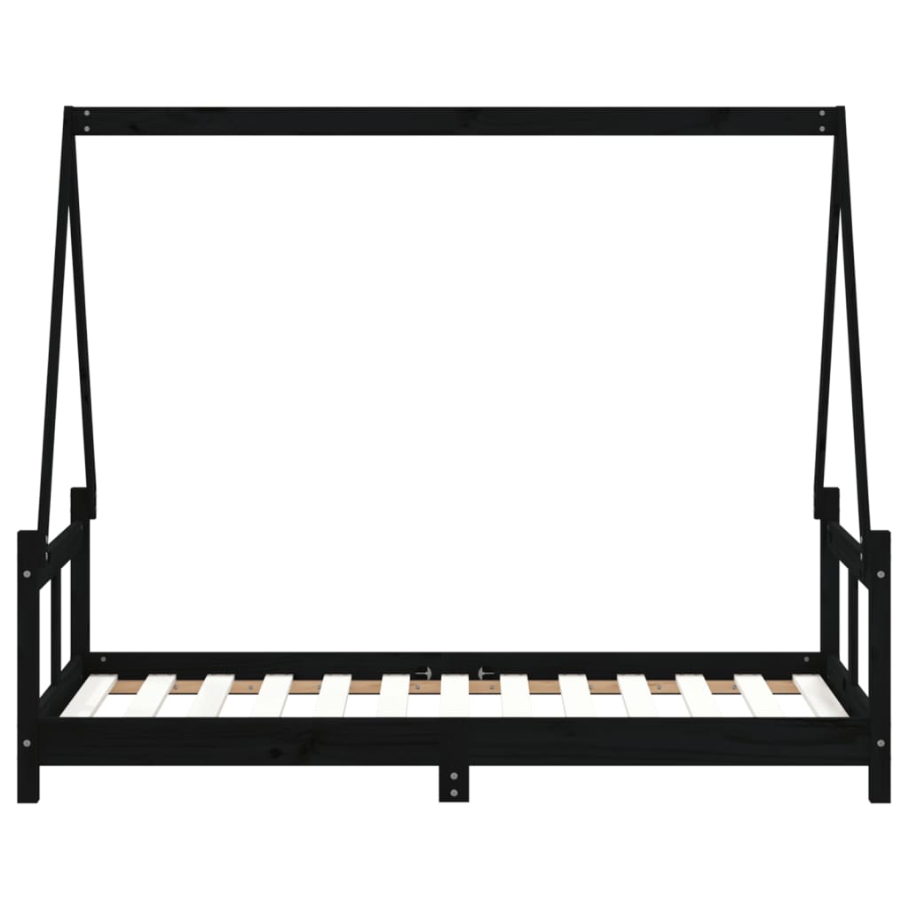 Estructura de cama para niños madera de pino negro 80x160 cm vidaXL