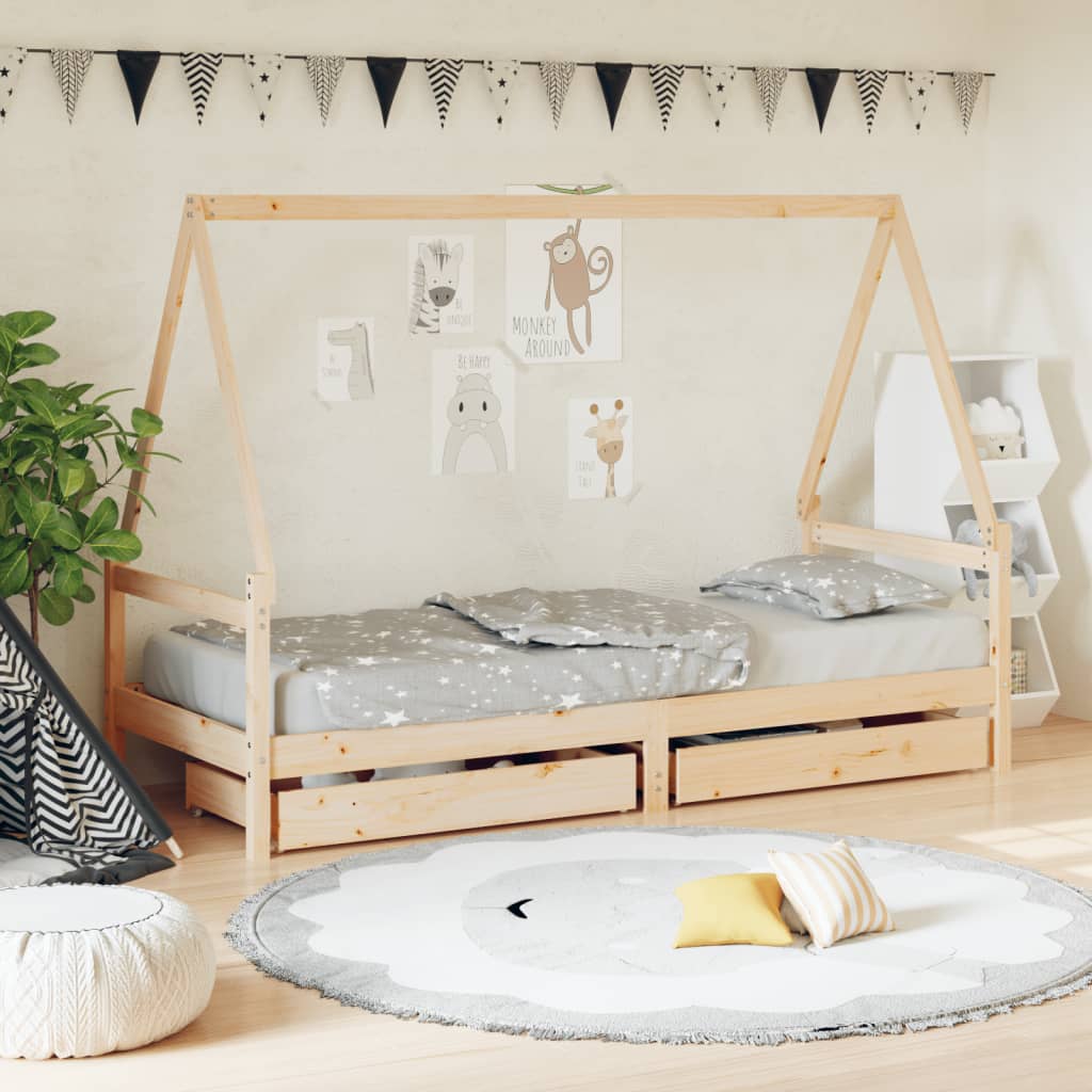 Vetonek Estructura de cama para niños con cajones madera pino 80x200 cm