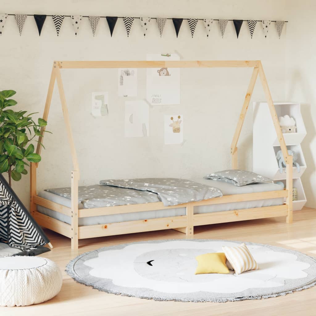 Vetonek Estructura de cama para niños madera maciza de pino 80x200 cm 