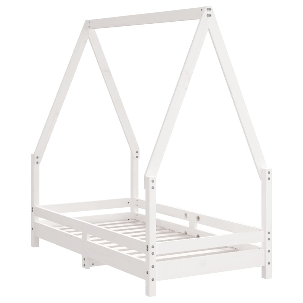 Structure du lit pour bois de pin blanc 70x140 cm