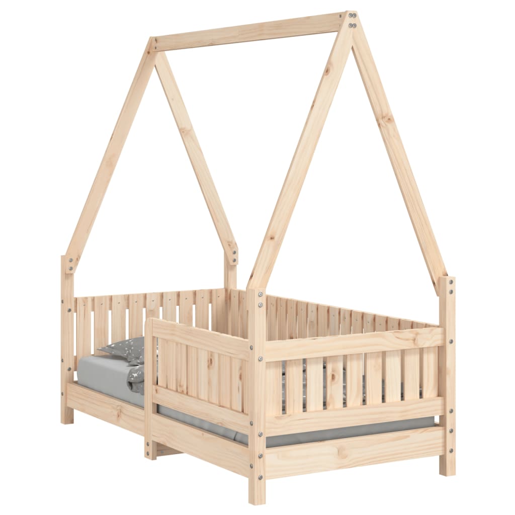 Estructura de cama para niños madera maciza de pino 70x140 cm - Vetonek