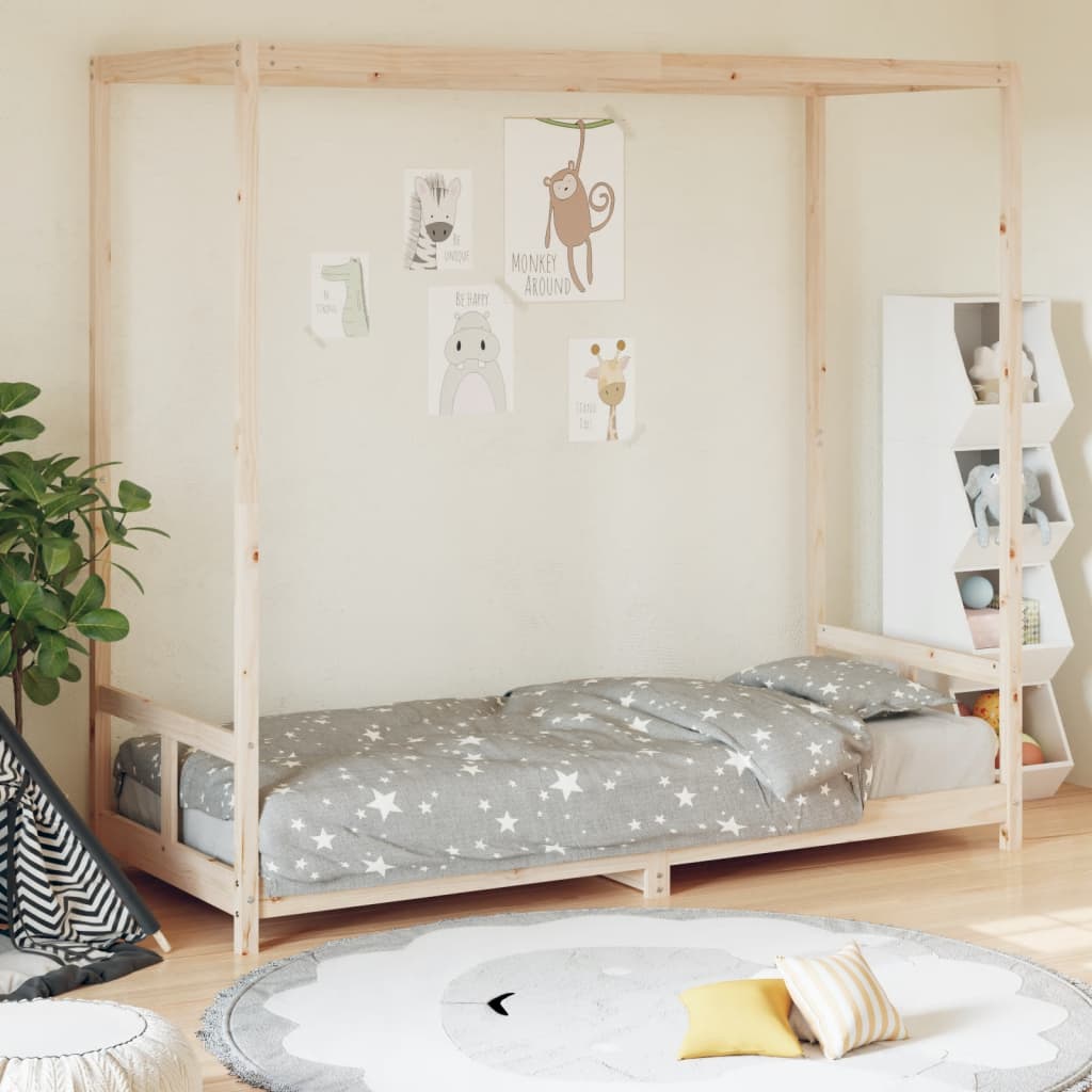 Vetonek Estructura de cama para niños madera maciza de pino 80x200 cm