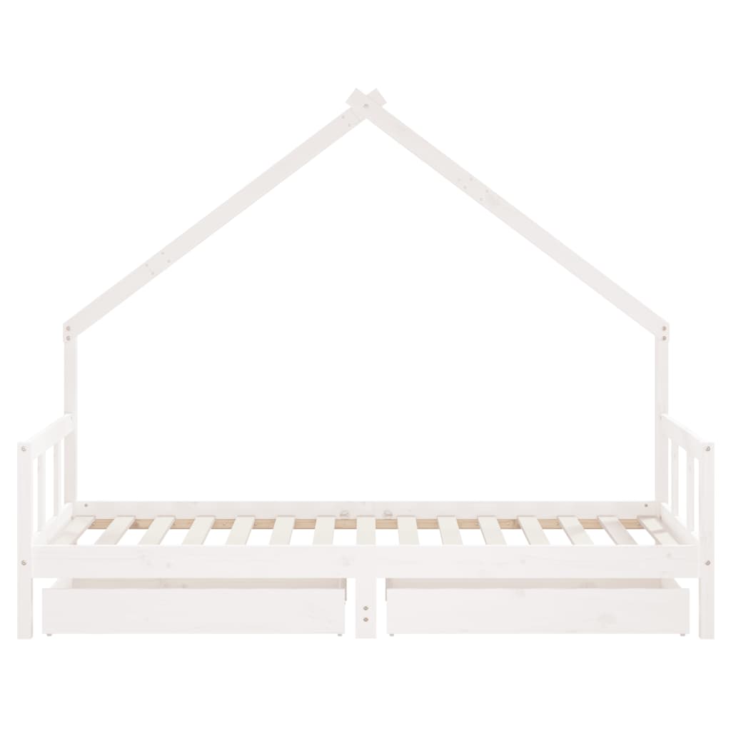 Estructura cama infantil y cajones madera pino blanco 90x190 cm vidaXL