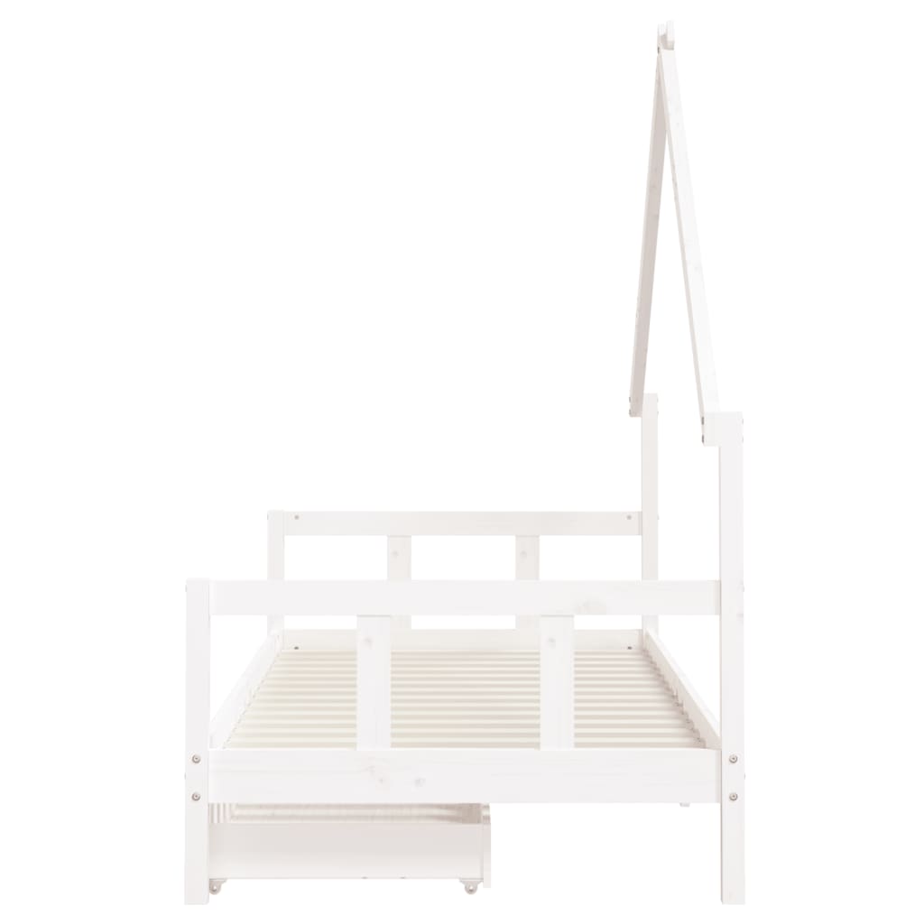 Estructura cama infantil y cajones madera pino blanco 90x190 cm vidaXL